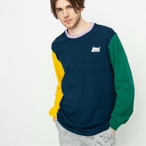 RIPNDIP Lord Nermal Color Block Longsleeve Tee